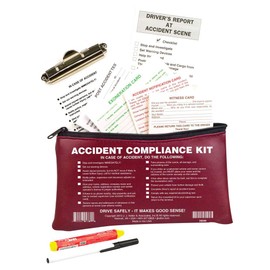 2XL/3XL Truck Driver Safety Kit w/Logistic Straps, PPE, First Aid Kit, ERG, Emergency Triangles, Accident Kit, Tire Pressure Gauge, Light/Window Punch/Seatbelt Cutter Tool - J. J. Keller & Associate