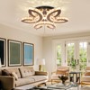 FRIXCHUR 20.4" Crystal Chandeliers Modern Flower Crystal Ceiling Light LED
