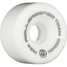 Skate One Corporation Rollerbones Team Logo Recreational Roller Skate Wheels (Set of 8), White, 62Mm