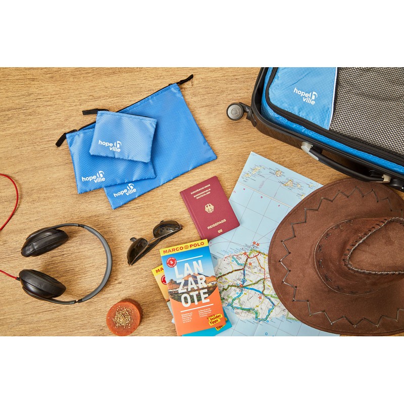 HOPEVILLE Travel Organizer Set, 3 different large zipper bags for