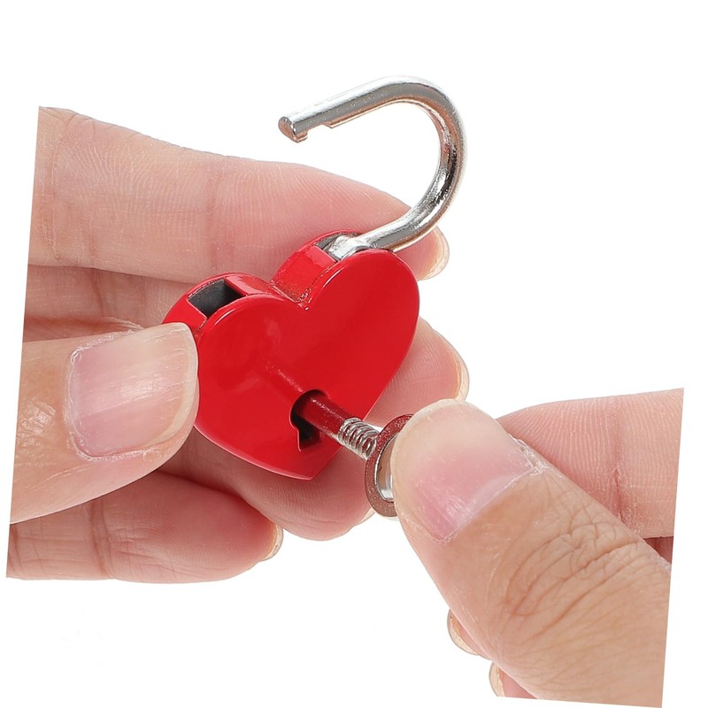 Angoily 3sets Heart Shaped Keyed Padlock Locks for Jewelry Boxes