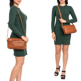 STILORD 'Fenja' Leather Bag Ladies Small Vintage Shoulder Bag Ladies Handbag Leather Small Leather Handbag Ladies Genuine Leather, Colour:Texas - Brown