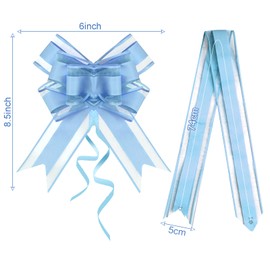 Rbenxia 10 PCS Large Pull Bows Wrapping Ribbon Pull Bows Gift Bows for Birthday Presents Wedding Gift Baskets Presents Package Bow Decoration (Blue)