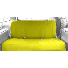 CalTrend Rear Solid Bench Seats, NeoSupreme Seat Covers for 2007-2011 Toyota Yaris Yellow Yellow Insert and Trim