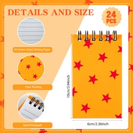 LipLopBest 24 Pcs Mini Cartoon Animation Party Gift Notebooks Anime Themed Portable Pocket Notepads Orange Cartoon Game Notepads for Birthday Party Classroom Office Favors Supplies