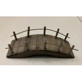 Land and Sea Rustic Brown Wooden Bridge, Wood Bridge with Rails, Gnome Bridge, Landscaping