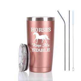 Regalos de caballo para mujeres, vasos de viaje con diseño de caballos, divertidos regalos de cumpleaños de Navidad para amantes de los caballos, vaqueras ecuestres, mamás, amigas, tía, hermana, vaso aislado de acero inoxidable de 20 onzas