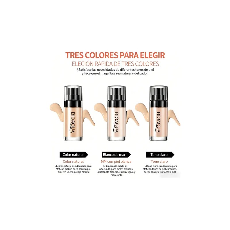 Base Correctora Impermeable De Larga Duración Bioaoua De 30