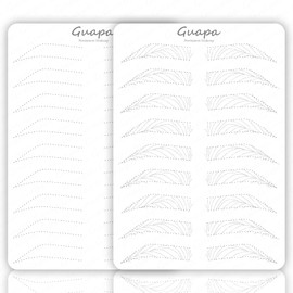 3 pcs White Microblading Hairstroke Practice Skin Hair strokes Pattern Pre-printed Silicone Practice Pad Permanent Makeup Eyebrow Tattoo Latex (9 Pairs Hairstroke Outlines)