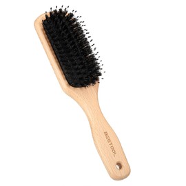 BESTOOL Hair Brush, Pig Bristle, Comb, Wooden Comb, Paddle Brush, Men's, Women's, Children's Hair Care, High Quality Comb, Scalp Massage, Smooth, Glossy Hair, Tangle-Free, Improve Hair Quality (Zelkova)