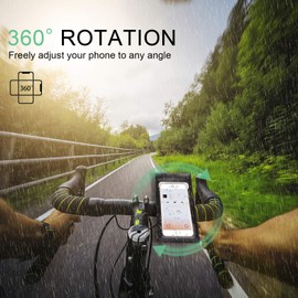 shoplease Bike Phone Mount Waterproof，Bike Frame Bag Bike Phone Holder Cycling Handlebar Bag Phone Holder Bag for Bike with 360° Rotation for Any Smartphone up to 6.5