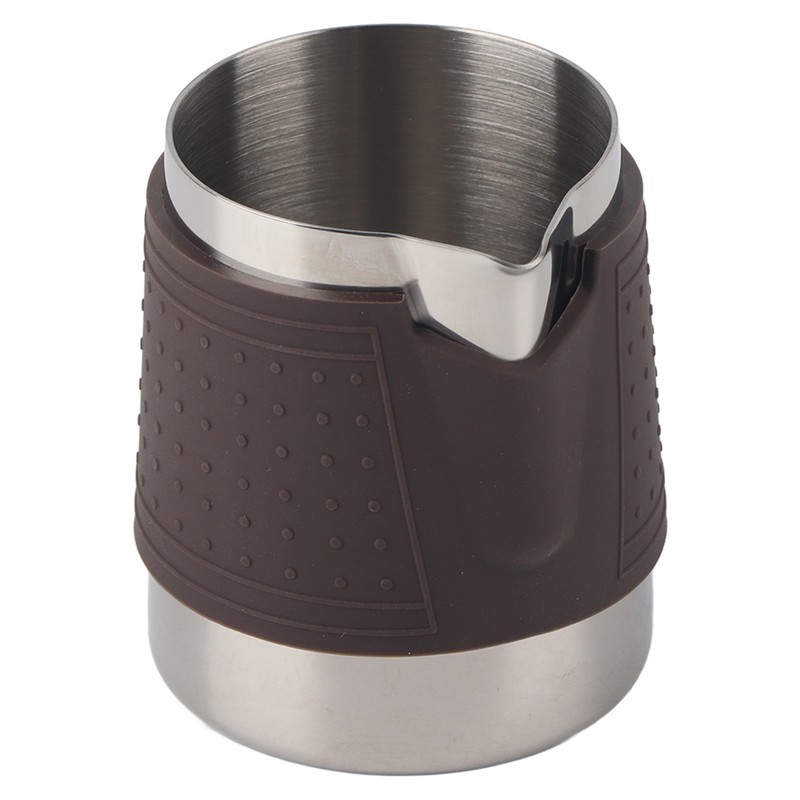 350ml Stainless Steel Milk Frothing Cup Anti-Scald Silicone Coffee Pitcher