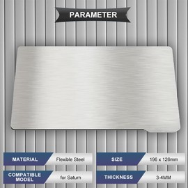 DKARDU Resin 3D Printer Plateform, 3D Printer Build Surface Magnetic Flexible Steel Plate 196 X 126mm 3D Printer Bed Accessories for Elegoo Saturn with Cleaning Tool, Paint Filter