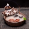 Two Fishes Incense Holders Ceramic Backflow Incense Burner Purple Clay