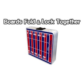 2-in-1 Cornhole Boards & Beer Pong Tailgate Table w/Multi-Color LED Lights - New York Football Field