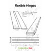 5 x 50mm, 2", low profile flex hinges, flexible living