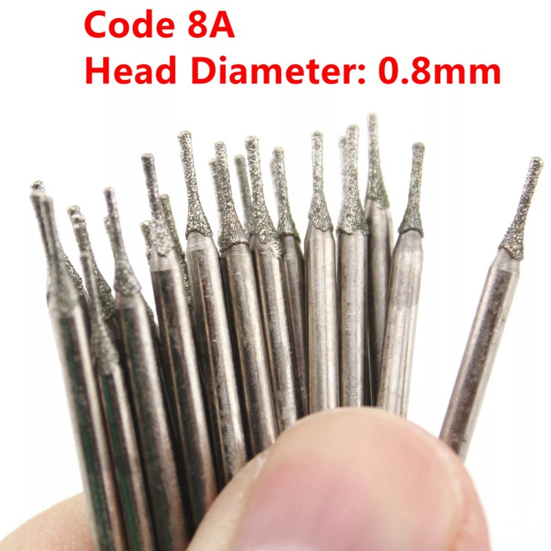 JINGLING 60Pcs 0.4-1.5mm Diamond Drill Bits Set Drilling Jewelry Lapidary