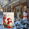 Winter Snowman Snowflake Garden Flag 12x18 Inch Double Sided Christmas