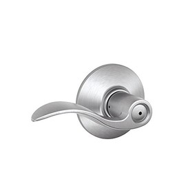 Schlage F40 ACC 626 Accent Door Lever, Bed & Bath Privacy Lock, Satin Chrome