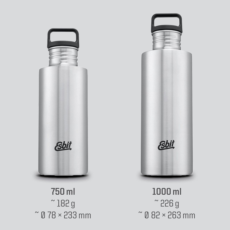 Esbit Sculptor Drinking Bottle Stainless Steel with Practical Loop Closure