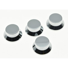 KAISH 4pcs Chrome LP Metal Bell Knobs Push On Guitar Bass Top Hat Knob for 5.8mm Split Shafts