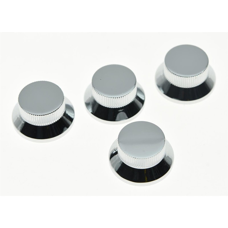 KAISH 4pcs Chrome LP Metal Bell Knobs Push On Guitar