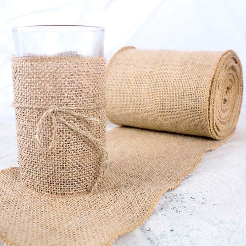 Alytimes 160CM Roll Upholstery Fabric Natural Jute Hessian Burlap Cloth