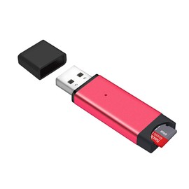 Memwah Micro SD Card Reader - Fast USB 2.0 Adapter for all MicroSD Cards, Micro SDHC, Micro SDXC - Red