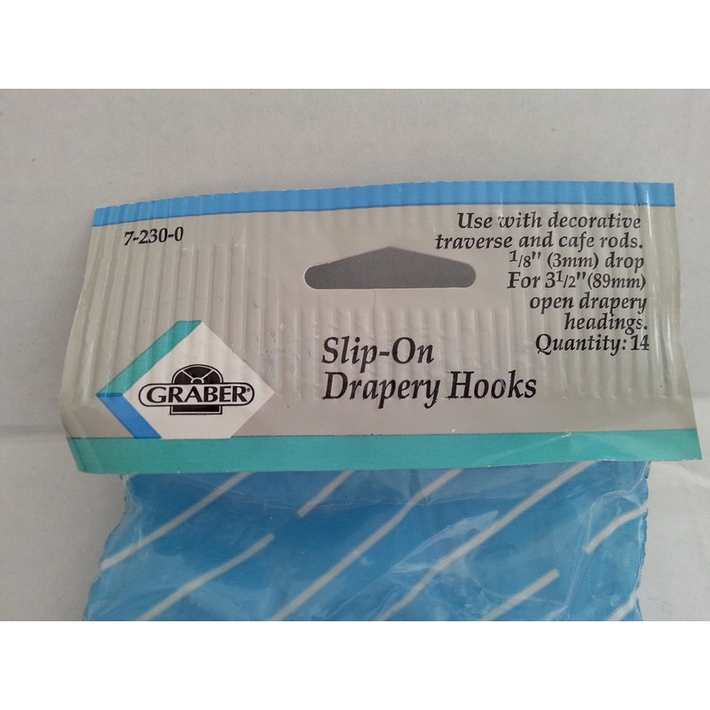 Graber 3-Inch Slip On Drapery Hooks with 1/8-Inch Drop. 14