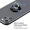 One Piece Set of Phone Ring Holders Black Mumbai Clivia