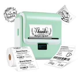 ORGSTA Label Maker Machine with Tape, T003 Thermal Label Maker, 3.15 Inch Bluetooth Label Printer Compatible with Phone & PC, Sticker Printer Barcode Thermal Maker for Small Business, Home, School