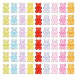 Craftdady - 200 abalorio de plástico acrílico de oso gomoso, coloridas y lindas abalorio espaciadoras sueltas para manualidades, pulseras, collares, aretes, anillos, bisutería