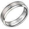 Willis Judd Mens Ring I Love You Titanium Ring CZ