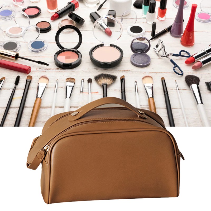 Cosmetic Bag Large Capacity Makeup Bag Double Zipper Portable Travel