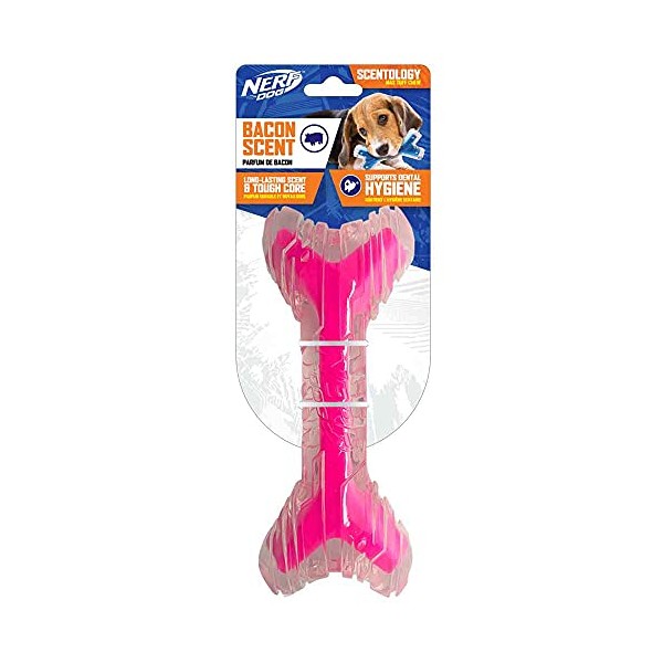 Nerf Dog 9in TPR/PP Scented Bacon SuperScent Bone Solid Core