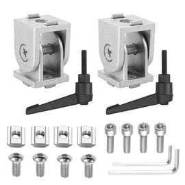 JiGiU Joint Connector Angle Connector for 20 x 20 Aluminium Profile 6 mm Slot Joint Zinc Alloy with Clamping Lever Flexible Swivel for Aluminium Extrusion Profile According to European Standard (Set