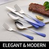 DINYWOW 20-Pieces Color Silverware Sets for 4,Blue and white Handle