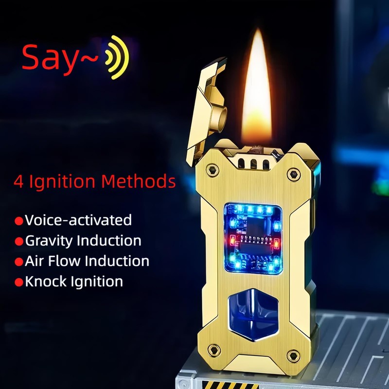 NINSI Smart Kerosene Lighter 4-Ignition Methods, Voice Activated Soft Flame