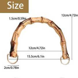 Pack of 4 Bamboo Carry Handles, Resin Simulated Bamboo, Replacement Bamboo Bag Hanks, 15.5 cm, U-Shaped Bamboo Carry Handles, Crochet Bags Accessories for DIY Projects