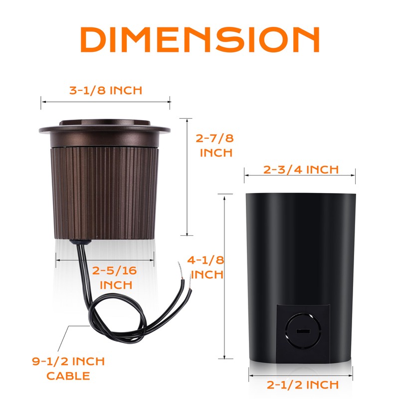 [6 Pack]CLOUDY BAY 9W Low Voltage Landscape Lights,LED Well Lights,Grated