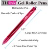THINK2MASTER [24 Pens - Pink Ink] Think2 0.7mm CGI Retractable