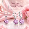 regalos mujer joyeria - Collar De Plata 925 Moissanita Rosa