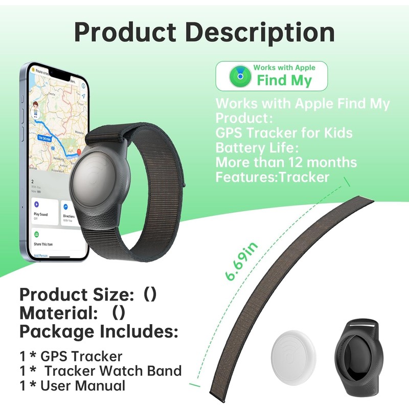 GPS Tracker for Kids, Teen, Elderly, Smart Tag Includes GPS
