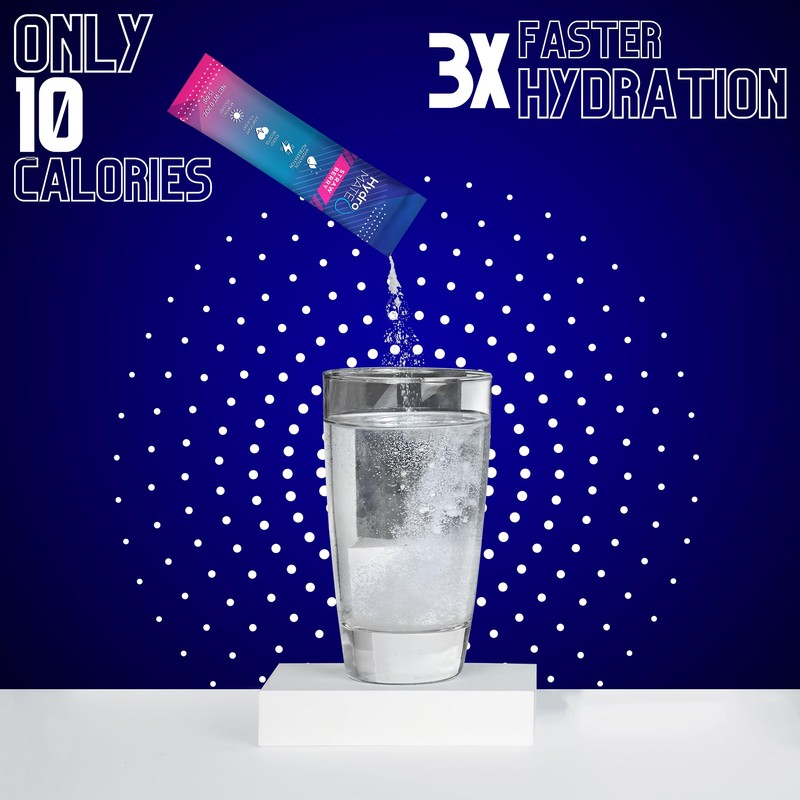 HydroMATE Electrolytes Powder Drink Mix Packets Hydration Accelerator Low Sugar