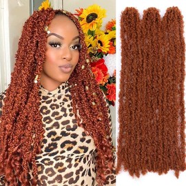 Butterfly Locs Crochet Hair 24 inch Boho Style Distressed Soft Faux Locs Dreadlock Extension for Black Women (24 Inch(Pack of 7), 350)