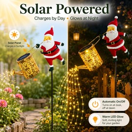 Santa Claus Solar Lantern for Outdoor Decor – IP65 LED Holiday Light for Garden, Courtyard, Patio & Christmas Display