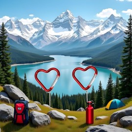 2Pcs Red Heart Shape Carabiners Keychain Clips Snap Hook Key Ring for Camping Accessories Backpack Water Bottle Aluminum Alloy Accessory and Keychain Carabiners,Accessories,Outdoor Recreation