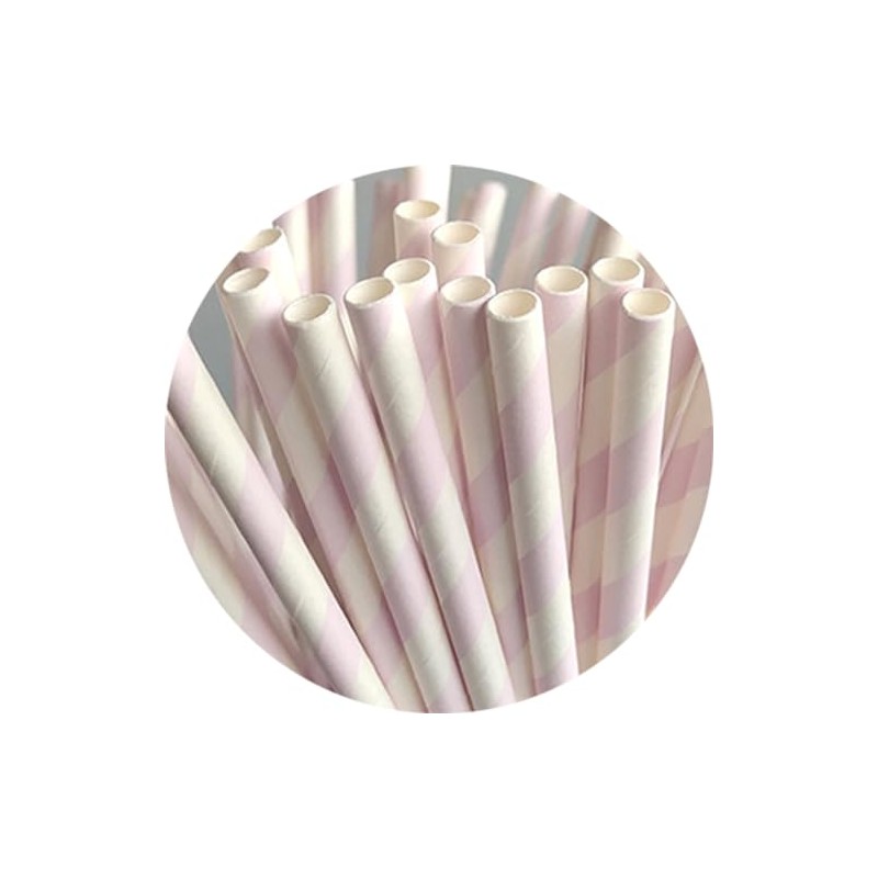 Haobase 50Pcs Paper Drinking Straws, Biodegradable Paper Straws for Drinking