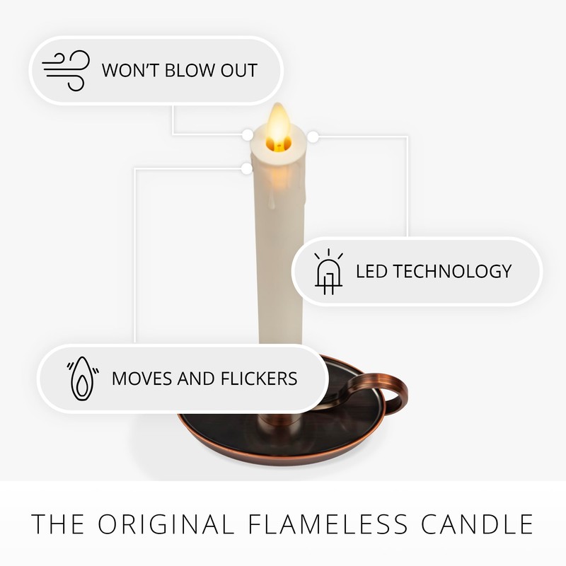 Luminara - Flameless LED Battery Operated Flickering Window Taper Candle