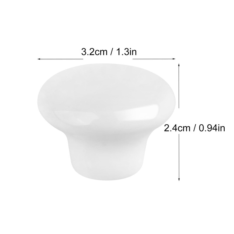 GENHAKON 40 Packs White Ceramic Cabinet Knobs, Glossy Ceramic Knobs,